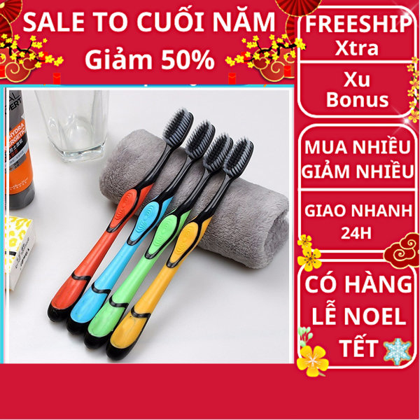 Combo 2 bàn chải đánh răng Bossi Hàn Quốc than hoạt tính sợi tơ giá rẻ ✓Bàn chải đánh răng than tre ✓Nguyễn Thùy Store