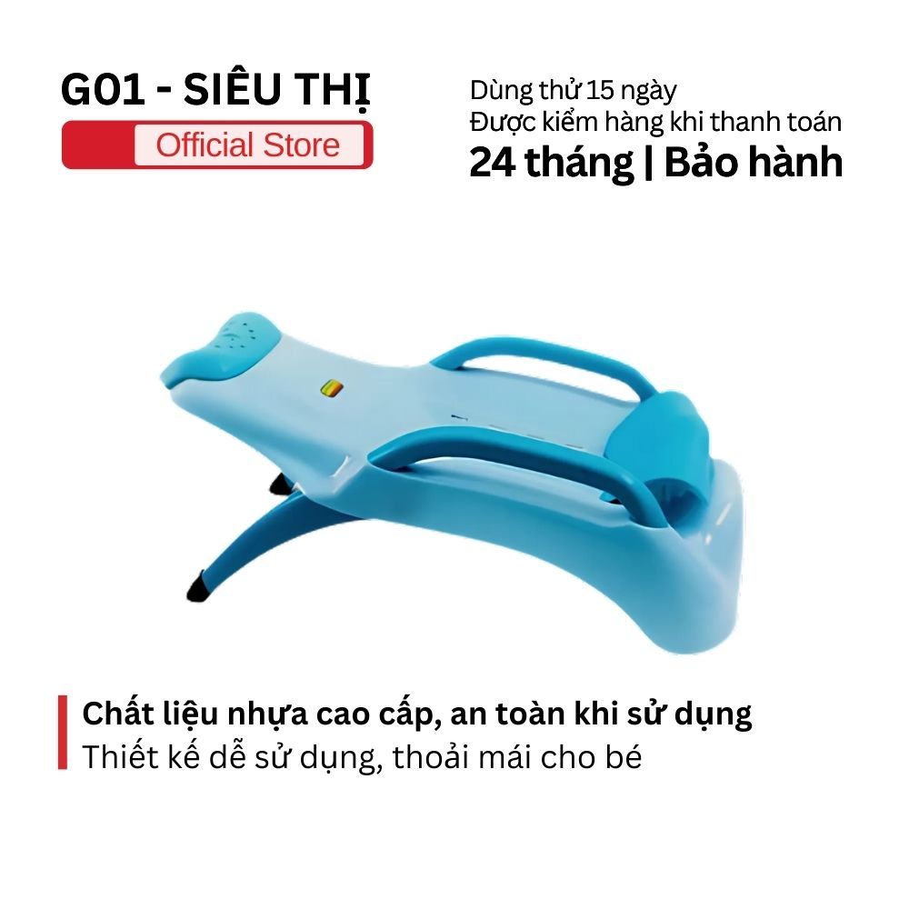 Ghế gội đầu cho bé gọn nhẹ tiện lợi có tấm lót đỡ gáy chống trượt điều chỉnh độ nghiêng