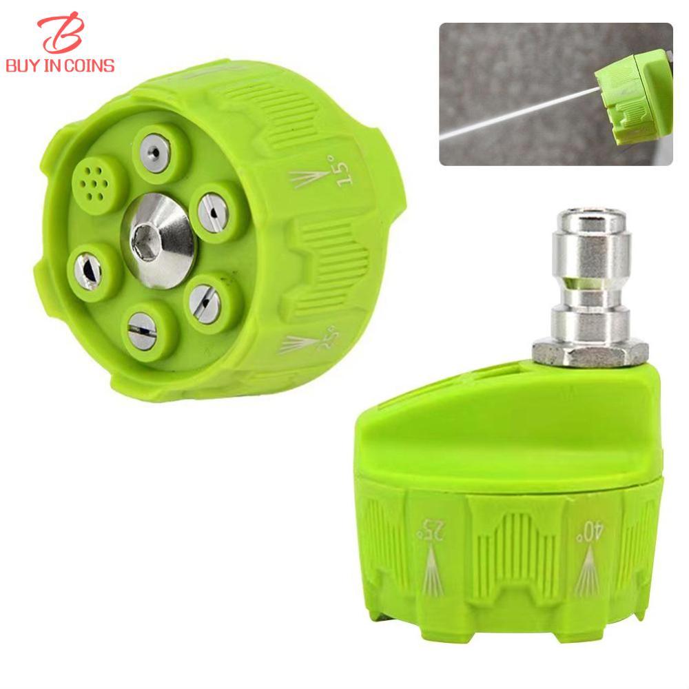 Bc 6 Trong 1 Phổ 1/4 "3000PSI Máy rửa áp lực cao vòi phun 0 15 25 40 65 độ xoay Tưới Nước Rửa Đầu vòi phun Xà Phòng Cho Xe Vườn Làm Sạch Màu Xanh Lá Cây