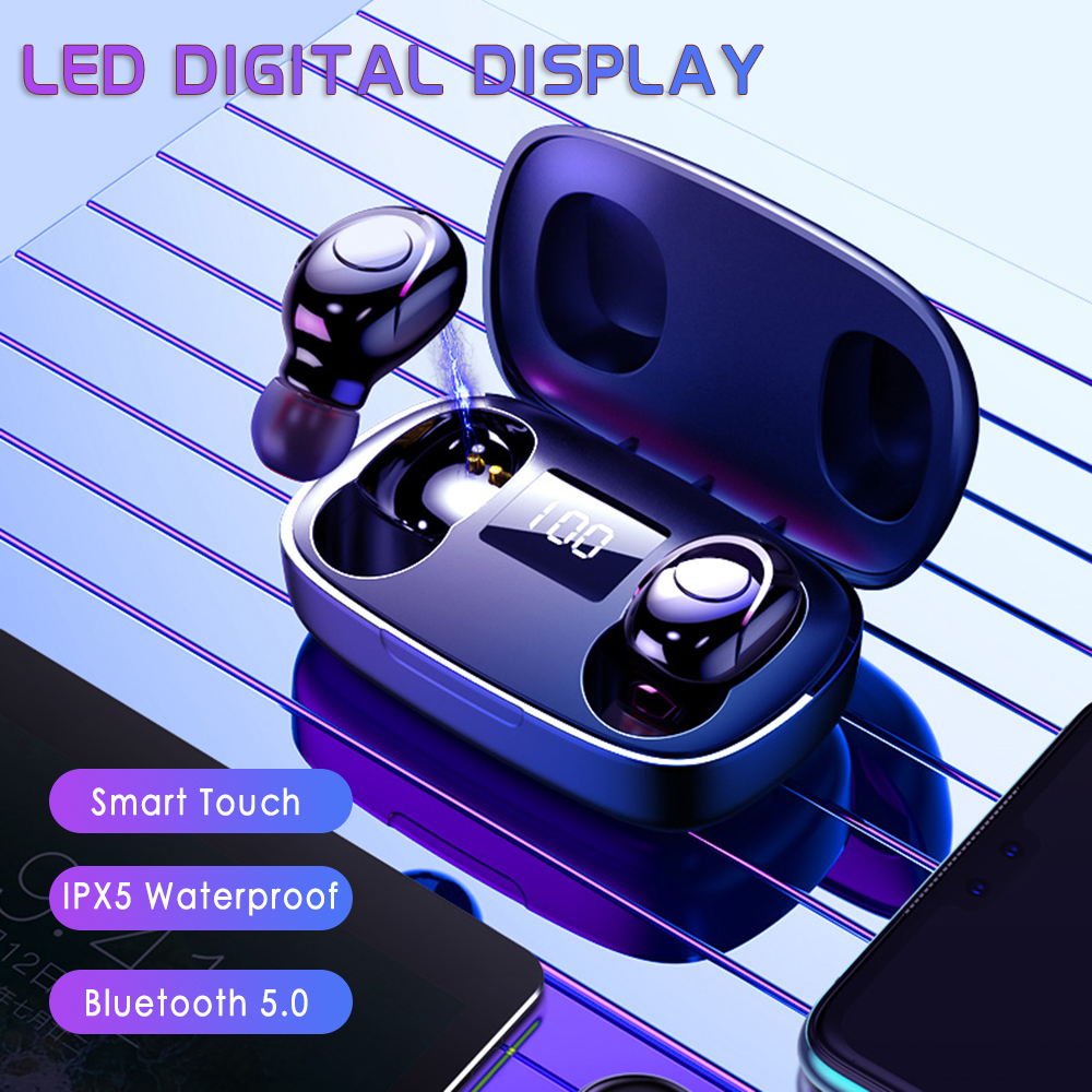 1 Bộ Tai nghe chơi game bộ tai nghe đa năng tai nghe Bluetooth Tai nghe không dây Bluetooth trong tai nghe Bluetooth Tai nghe bluetooth hiển thị