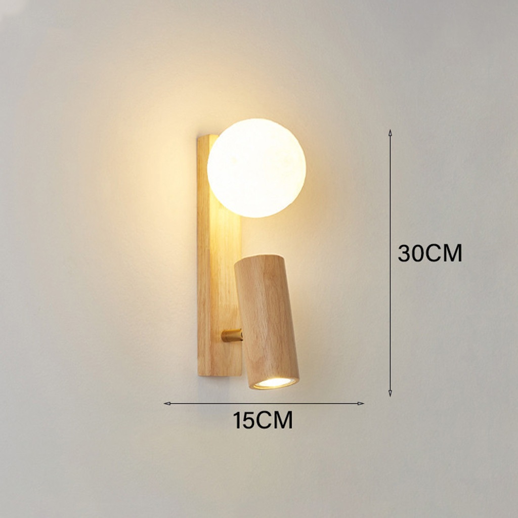 Vintage Solid Wood Wall Lamp With Spotlight Wabi Sabi Light Japanese Bedroom Bedside Wall Light Acrylic Lampshade Living Room Background Wall Lamp Stair Light