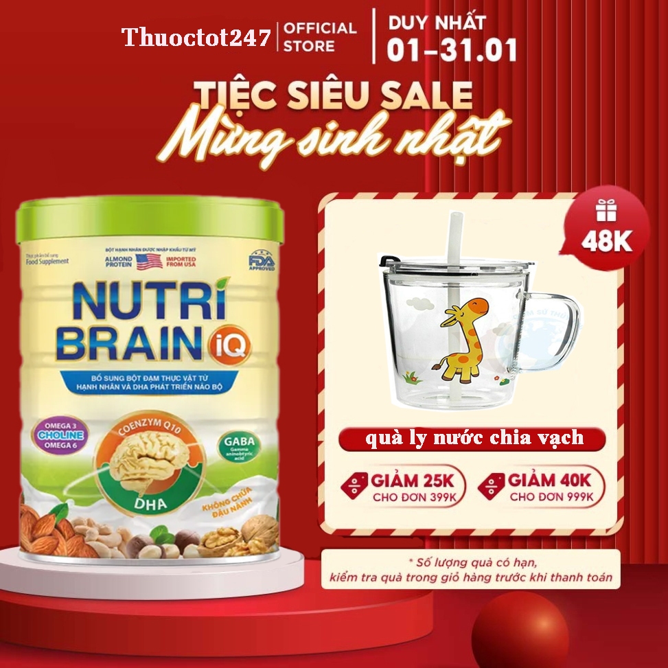 Sữa phát triển trí não cho bé Nutri Brain IQ DOCTOR NUTRI, sữa bột thuần chay nhập khẩu Mỹ giúp bé t