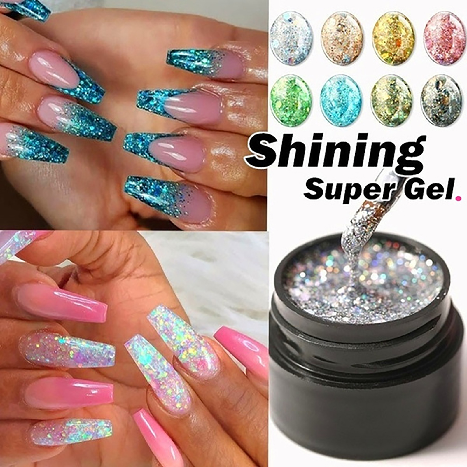 5ml sequin keo sáng sơn móng tay Gel nghệ thuật lâu dài UV Móng Tay long lanh trang trí