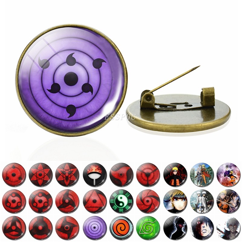 AM Cosplay Badge Naruto Sharingan Brooch Anime Pin Accessories Bag Pendant Collection Gifts MA
