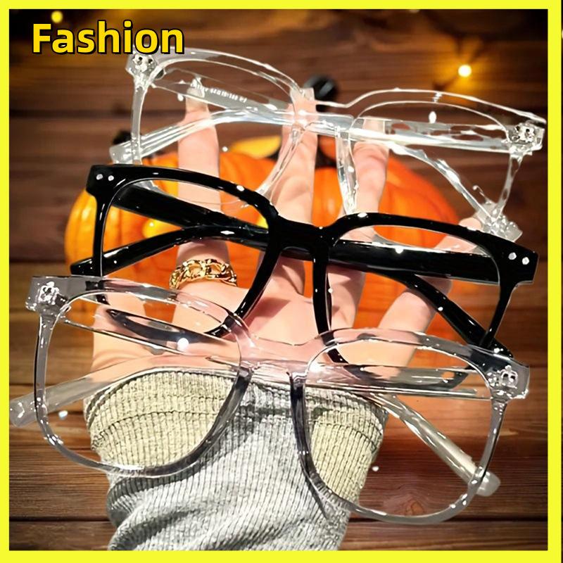 🔥🔥🔥Loreta Phổ thời trang Kính vuông khung kính thời trang khuôn viên phong cách rõ ràng khung màu đen