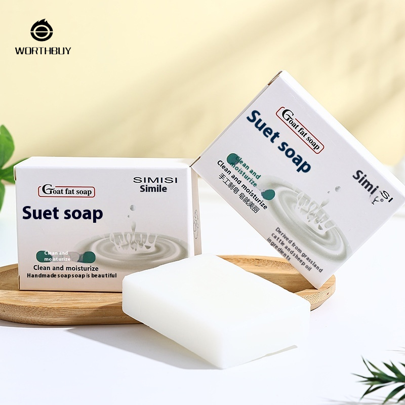 [Simisi] dài suet xà phòng dê 'sữa xà phòng tinh dầu xà phòng làm thủ công làm sạch và giữ ẩm 80g