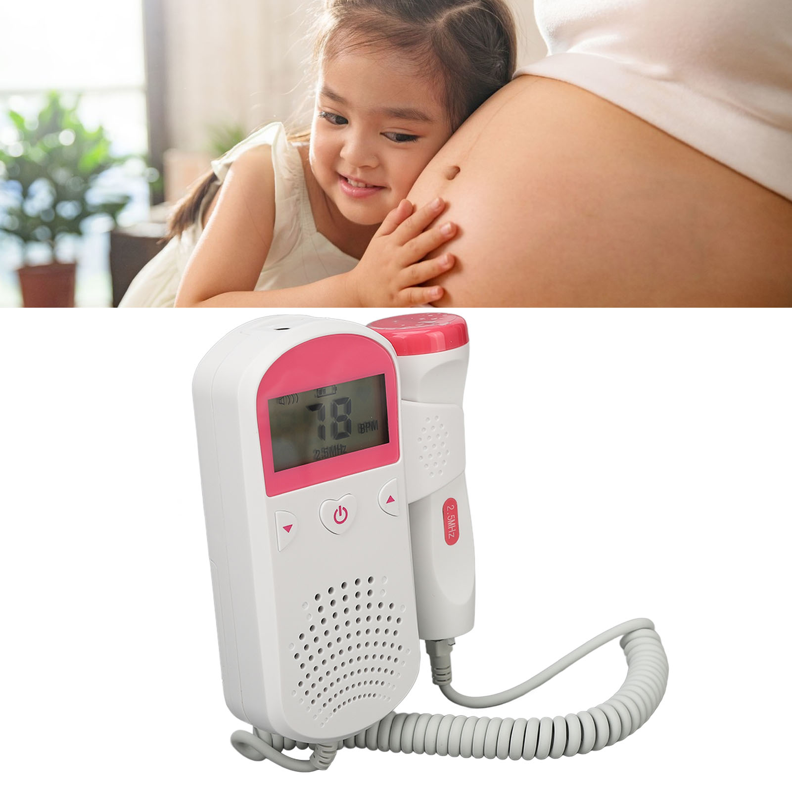 Thai nhi Thiết bị theo dõi tim trẻ sơ sinh Máy theo dõi nhịp tim phát hiện siêu âm tự kiểm tra điện tử cho phòng khám cho trẻ sơ sinh