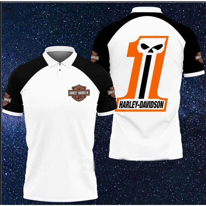 free custom- Classic Fashion Style Halley Davidson Racing 3D Custom Pattern Polo Shirt - Free Custom Name
