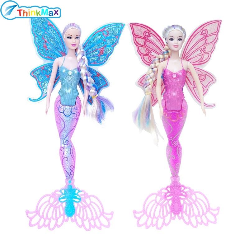 Mermaid Princess Flying Fairy with Wings Gift Doll Princess Children Girl