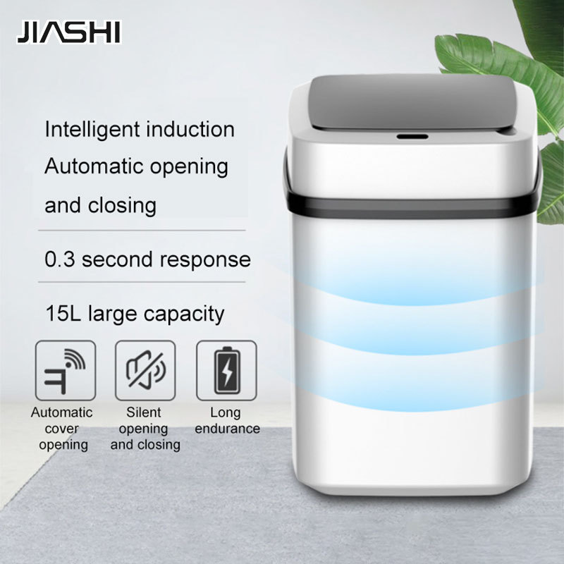 JIASHI Household smart sensor trash can sensor with lid electric classification living room bathroom toilet kitchen ราคา 189 บาท*ส่งฟรี