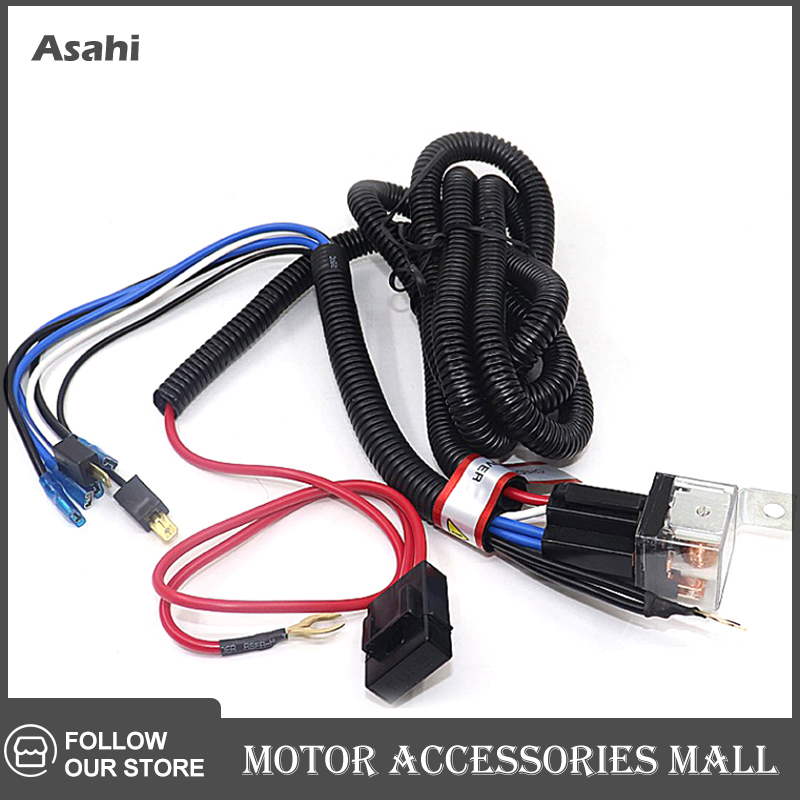 Asahi Motor 1 Bộ còi Xe hơi điện thông dụng 12V Bộ Rơ Le dây điện cho xe