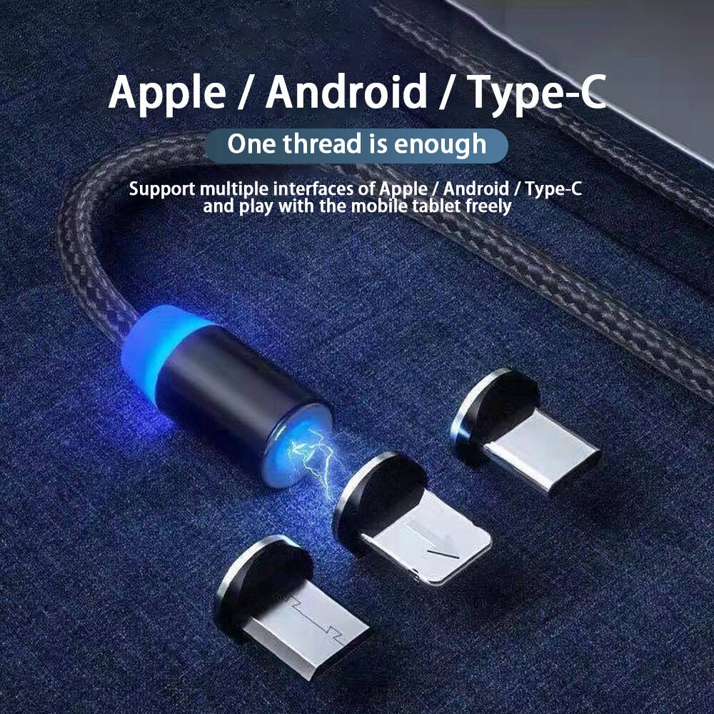 Cáp sạc nam châm khuỷu tay VR đầu sạc thích hợp cho điện thoại Android Apple