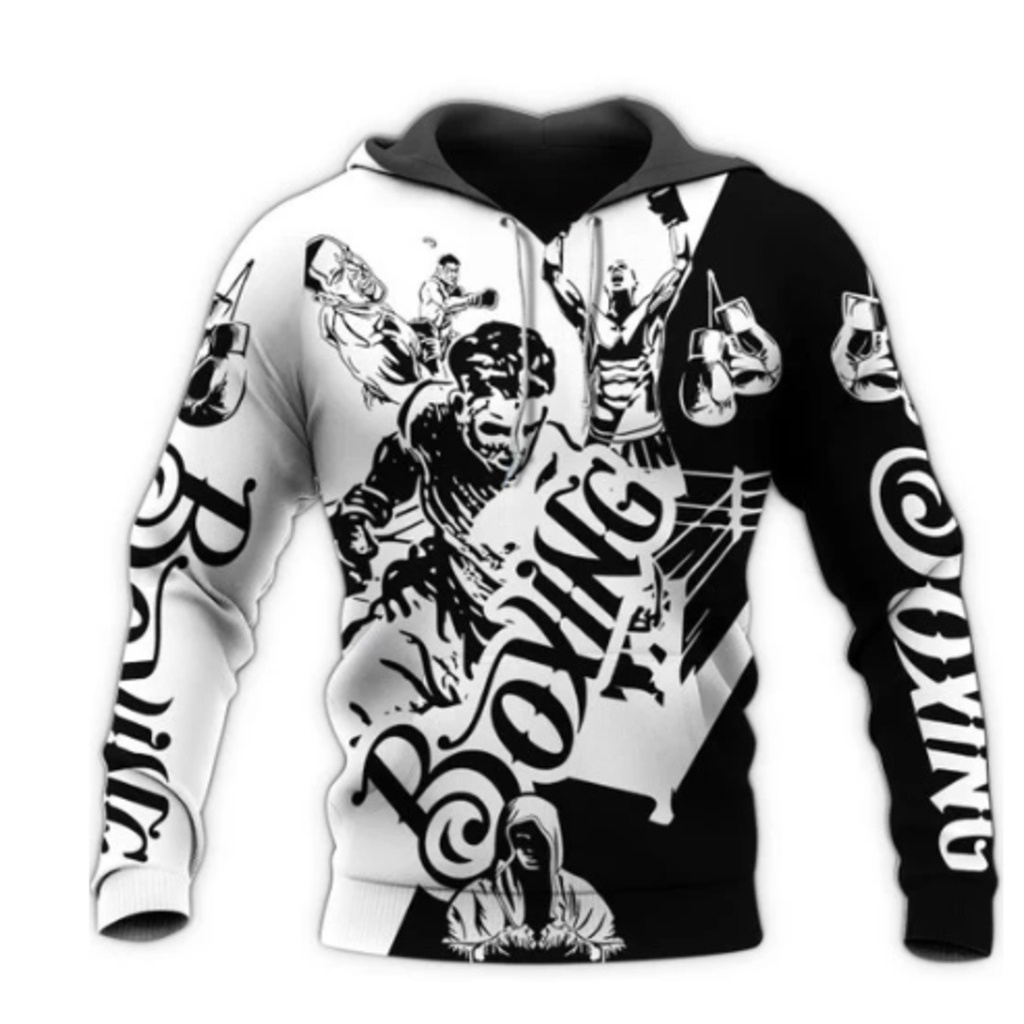 Custom Boxing 3D Printed Hoodie (Free Custom Name)