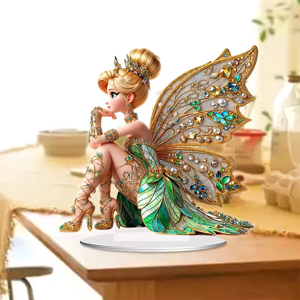 New Fashion Waterproof Fairy Figurine With Base Desktop Ornament Office -