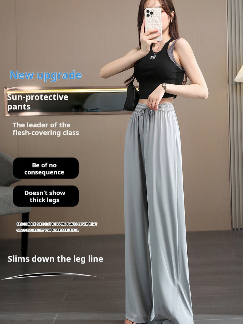 Lụa băng quần ống rộng mỏng rộng quần ống rộng quần ống rộng Lụa băng mỏng rộng quần mỏng