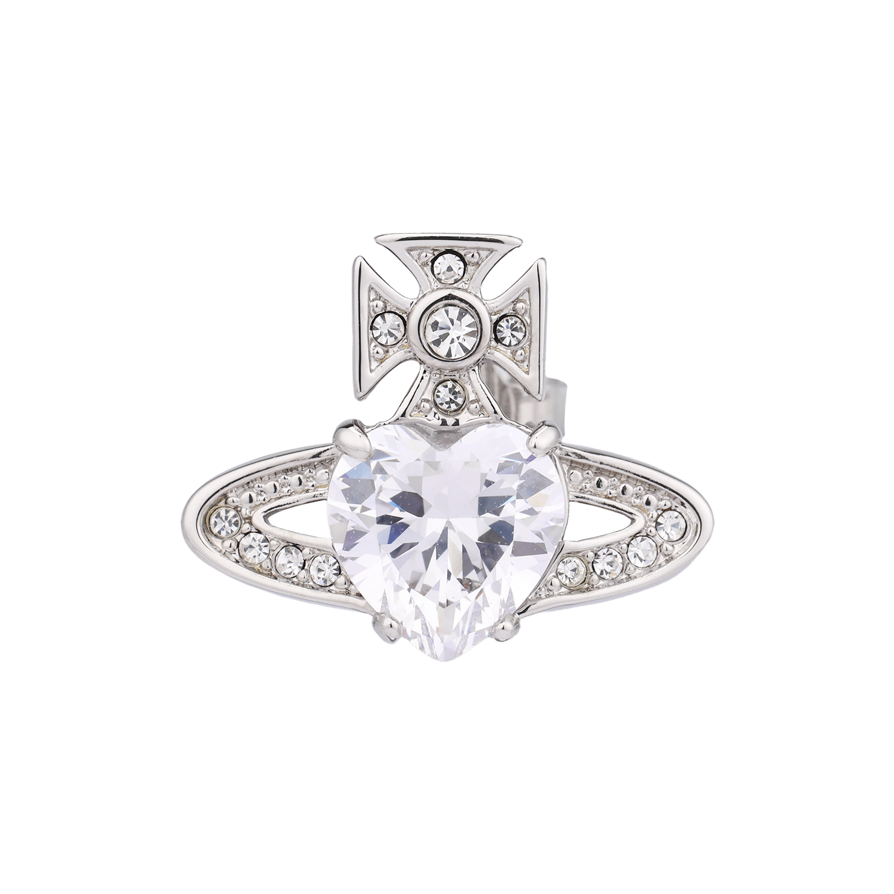Vivienne Westwood Brass Crystal Stud Earrings Women's Silver