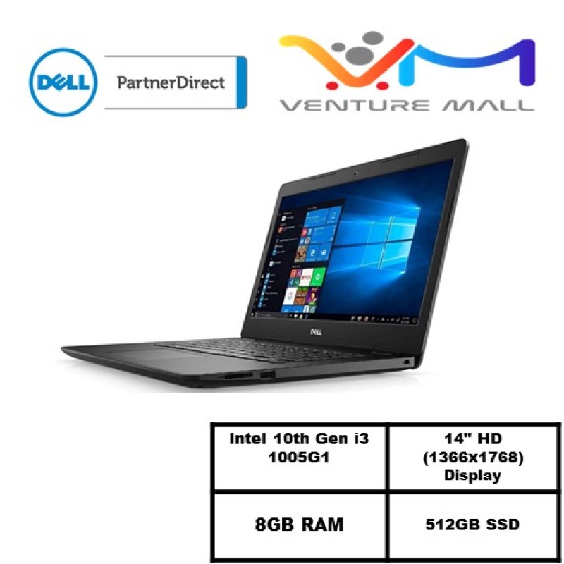 Laptop Dell Inspiron 3493 (READY STOCK)-i3 1005G1/14.0-inch/ 8GB RAM/512GB SSD/Win10
