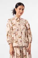 MINIMAL - Gaurine - Blus Motif Bunga - Beige