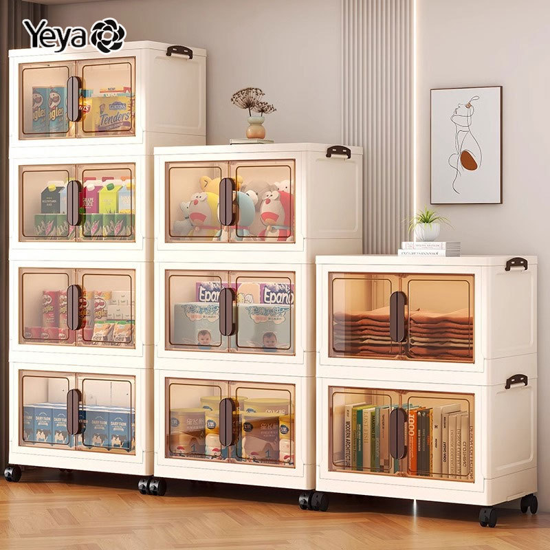 YEYA Tủ gấp, kệ nhiều tầng gia đình, tủ ăn vặt, quần áo trẻ em, tủ đựng đồ chơi, xuyên biên giới