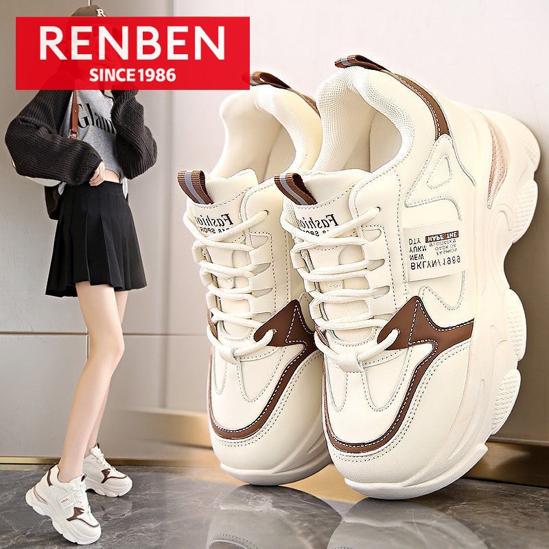 RENBEN Inner heightening dad shoes new women's thick-soled air cushion shock absorption sports shoes casual women's shoes