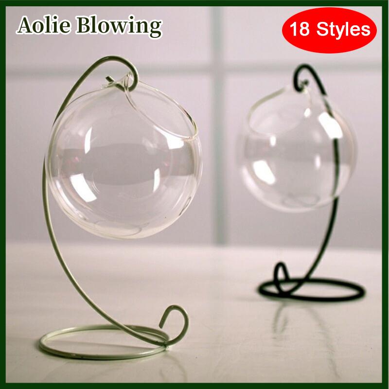 Aolie Bình trồng hoa thủy tinh hình cầu treo trong suốt bình đựng cảnh quan hồ cạn