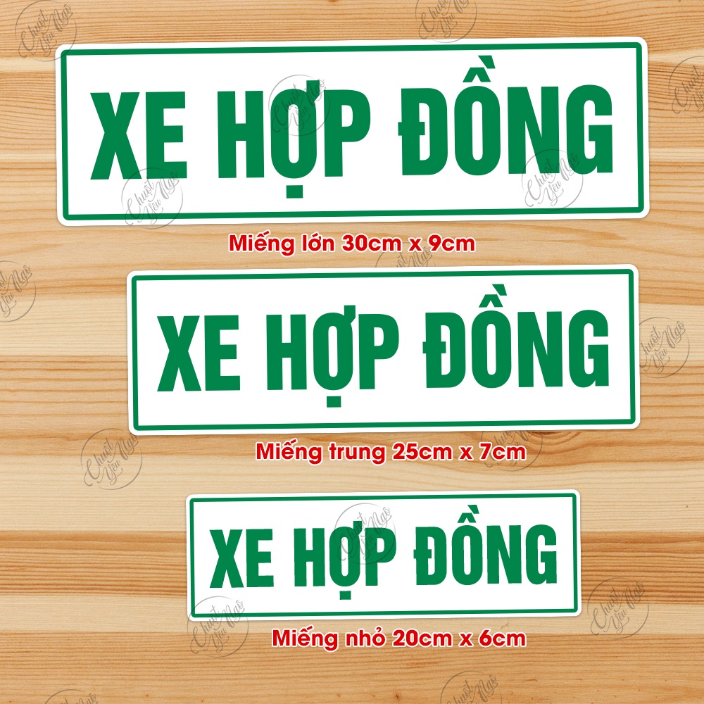 Combo 2/4 miếng decal nhãn dán tem xe hợp đồng chống thấm nước ô tô xe khách du lịch taxi