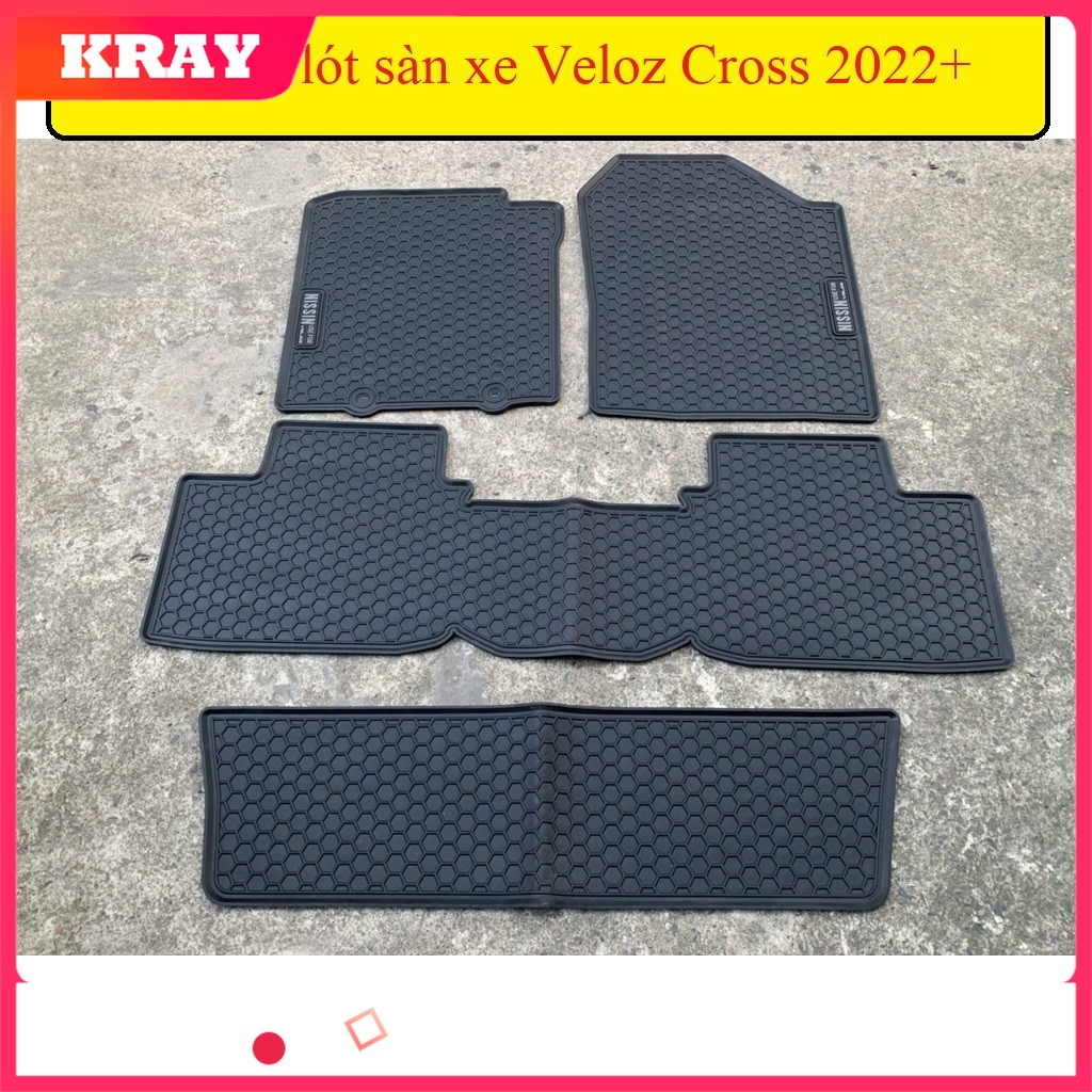 Thảm lót sàn xe Toyota Veloz Cross 2022, 2023 cao su đúc, vân tổ ong, không mùi, vừa khít xe - MẪU NISSIN - Kray
