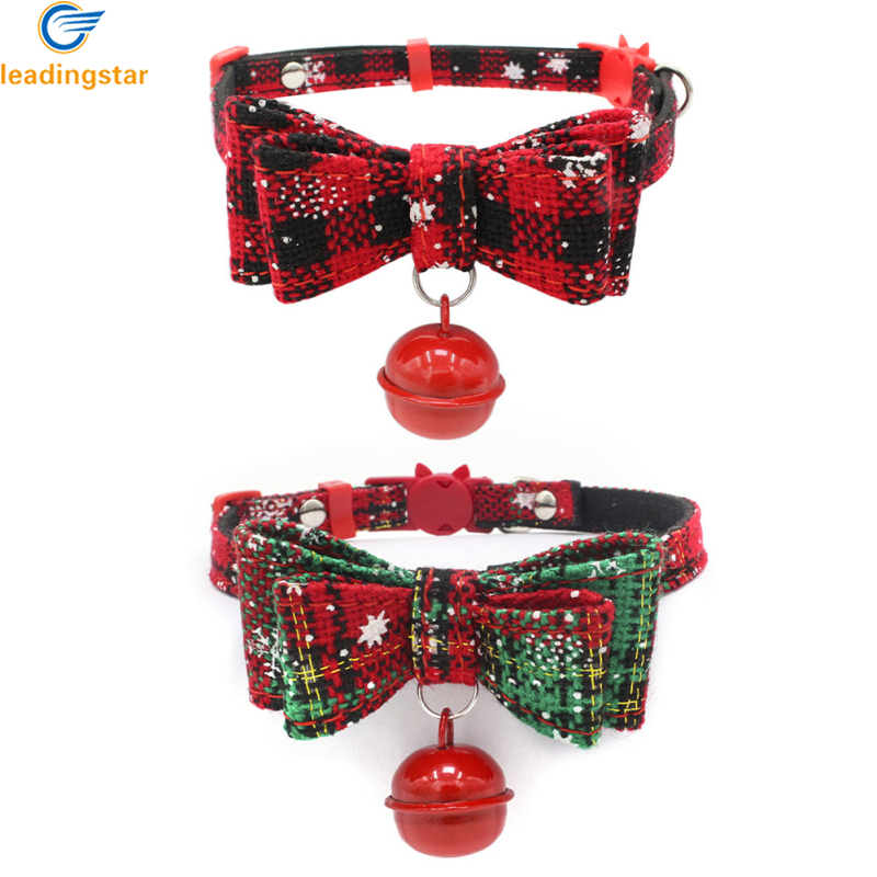LeadingStar Fast Delivery Dog Christmas Collar With Bells Cute Bow Tie