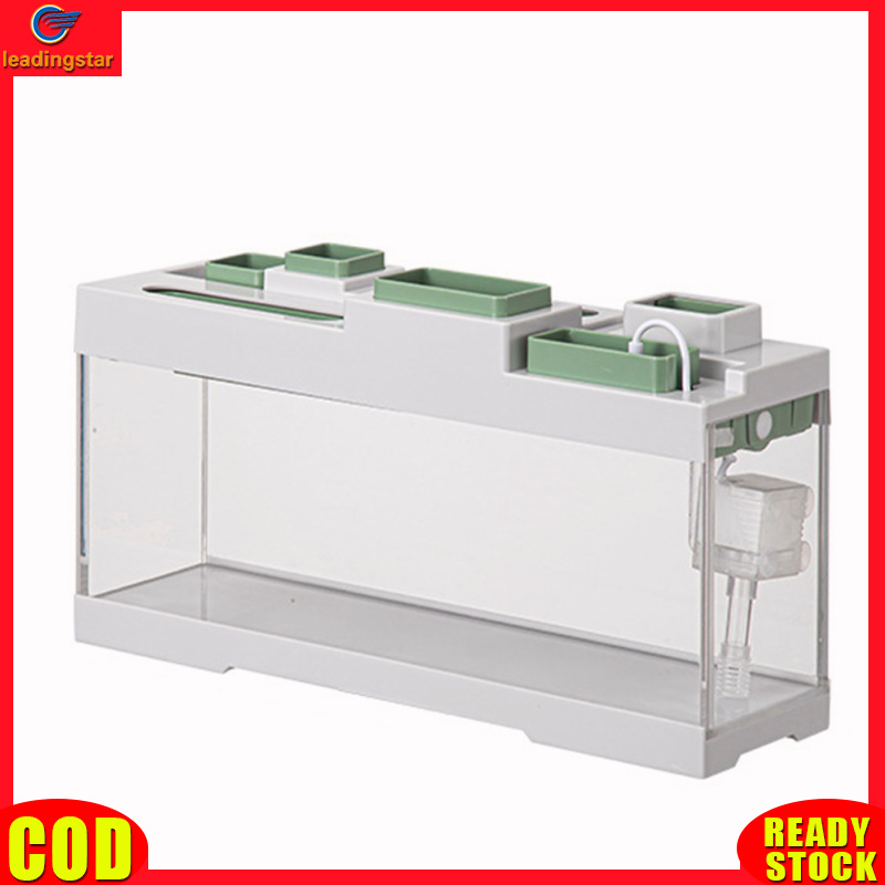 Tabletop Transparent Fish Tank, Acrylic Storage Fish Tank With Lid, Integrated Silent Aquarium With Light, Storage Compartment, 3 Type-C Interfaces ราคา 889 บาท*ส่งฟรี