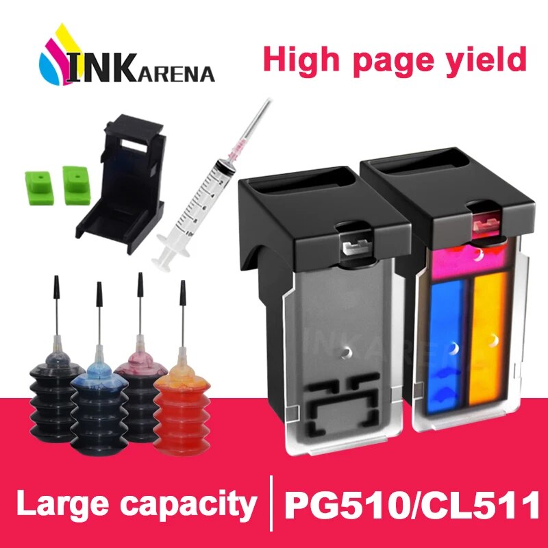 【Top Selling Item】 Inkarena Compatible Ink Pg 510 Cl 511 For Pg510 Cl511 Pixma Mp250 Mp230 Mp240 Mp260 Mp270 Mp272 Mp280 Printer
