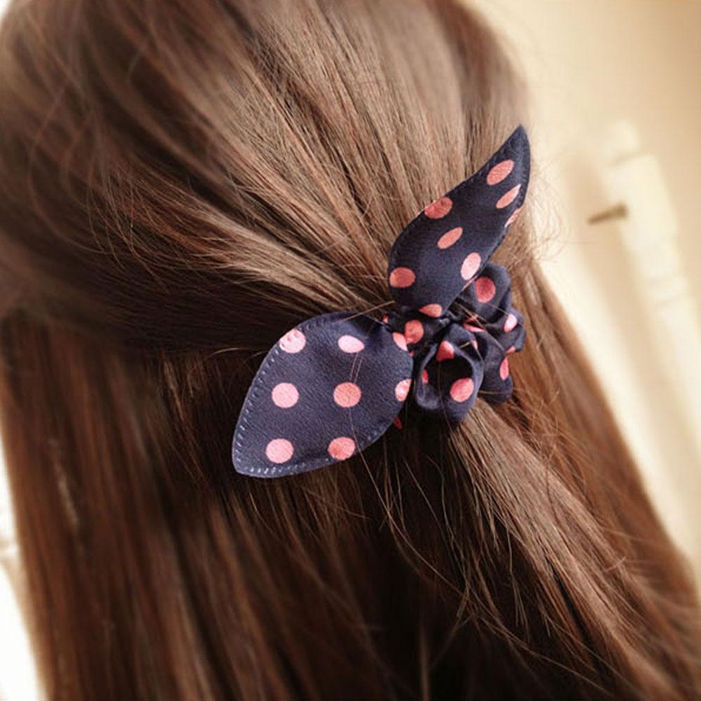 Cute Fabric Rabbit Ears Hair Rope Hair Accessories Color Random V3T5