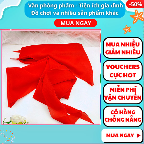 Combo 2 khăn quàng đỏ cho học sinh tiểu học và trung học, khăn quàng cổ học sinh, khăn quàng đỏ giá rẻ, khăn quàng vải lưới cho học sinh, phụ kiện học sinh văn phòng phẩm, Gift Love