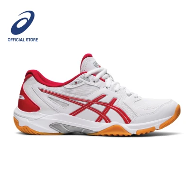 ASICS Women GEL-ROCKET 10 Indoor Court Shoes in White/Classic Red