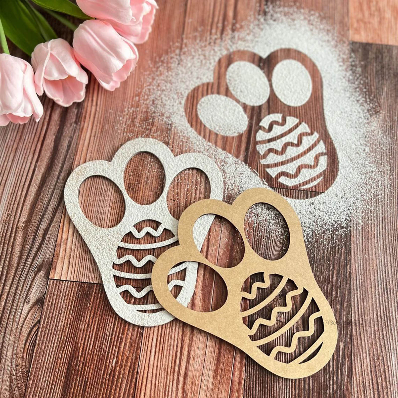 Phục sinh Bunny Yard Stprints Hunt Hunt Bunny Track Mẫu cho sàn sơn trang trí kỳ nghỉ tự làm CKing-VN