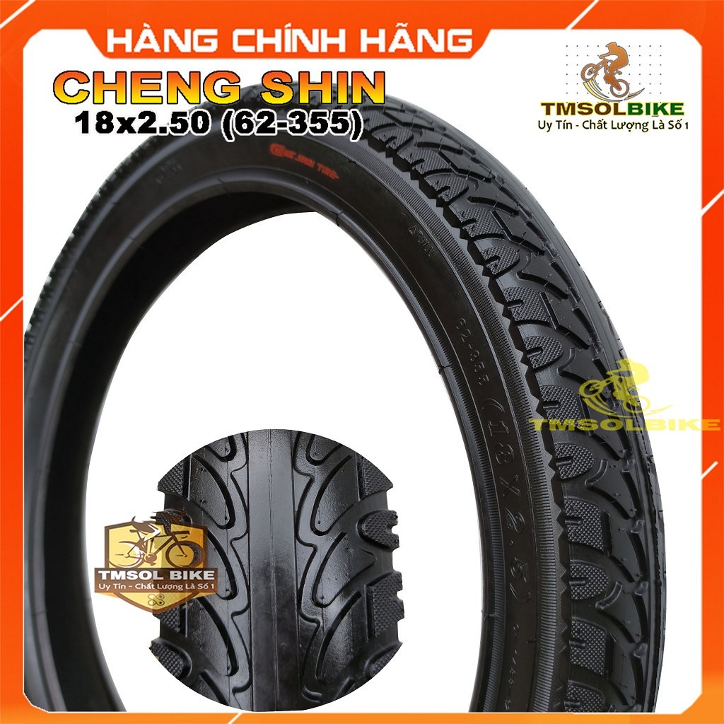 Vỏ Lốp Xe Đạp Điện 18x2.50, Săm Ruột Xe Đạp Điện 18x2.50 (62-355) CHENG SHIN TIRE