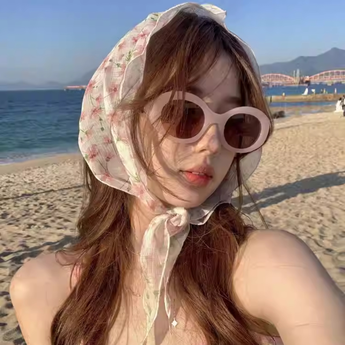 Khăn turban trùm đầu tam giác, phụ kiện phối đồ xinh xắn pk11