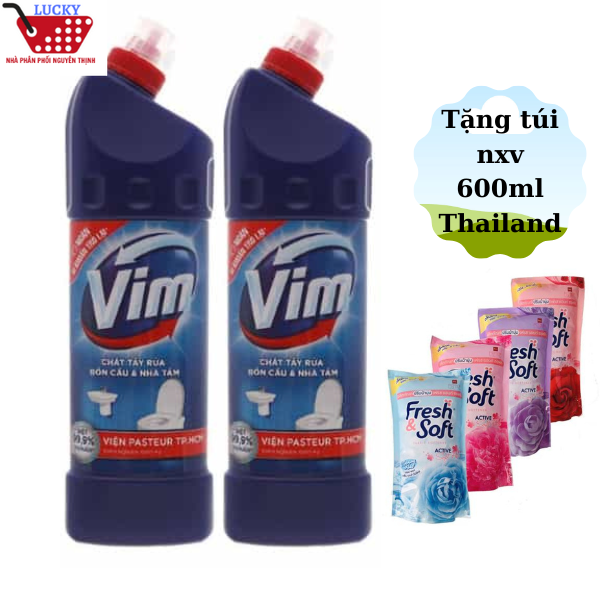 [Tặng túi 600ml ] Combo 2 chai nước tẩy bồn cầu ,nhà tắm toilet Vim 880ml/ Gift  900ml Siêu sạch diệt khuẩn đến 99,9% vi khuẩn (880ml/chai)