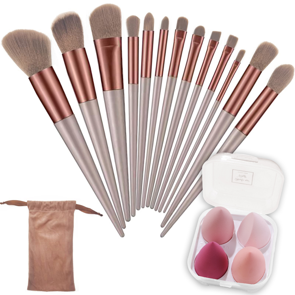 Beauty Egg Makeup Brush Set with Soft Bristles & Sponge