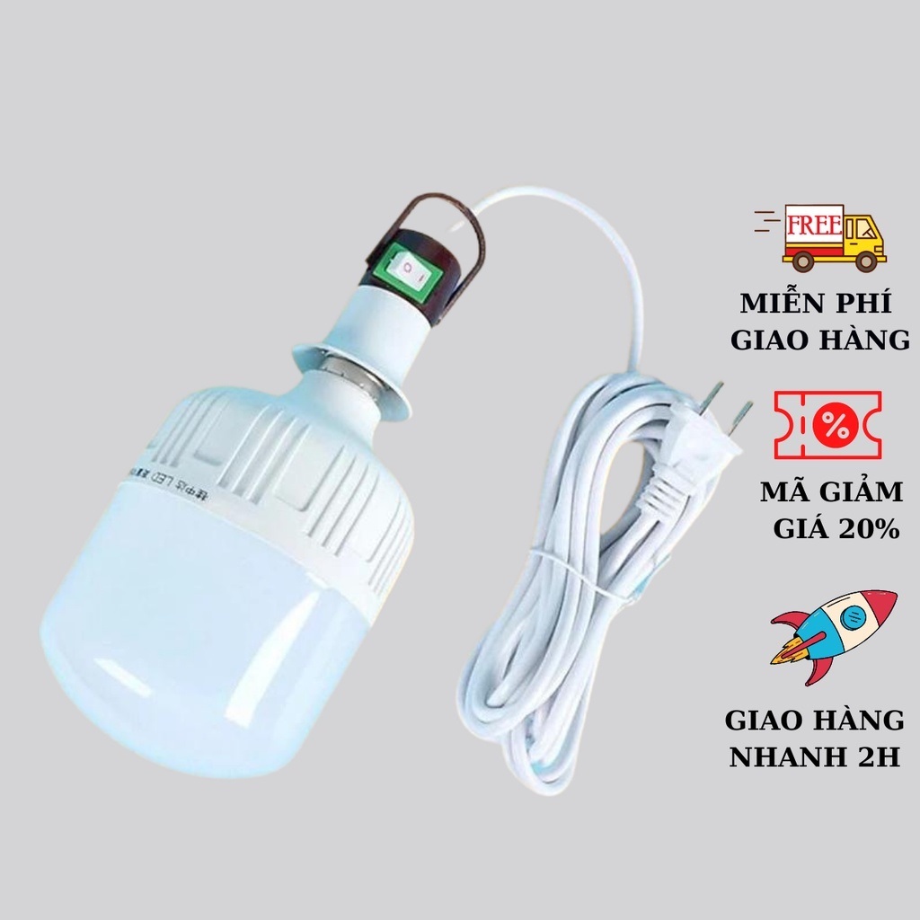 Bộ Dây Đui Đèn 2M5 Kèm Bóng Buld 20w và Đui Đèn Liền Công Tắc Có Dây 1m5--Bóng Đèn Trụ DSY 20W. LKP