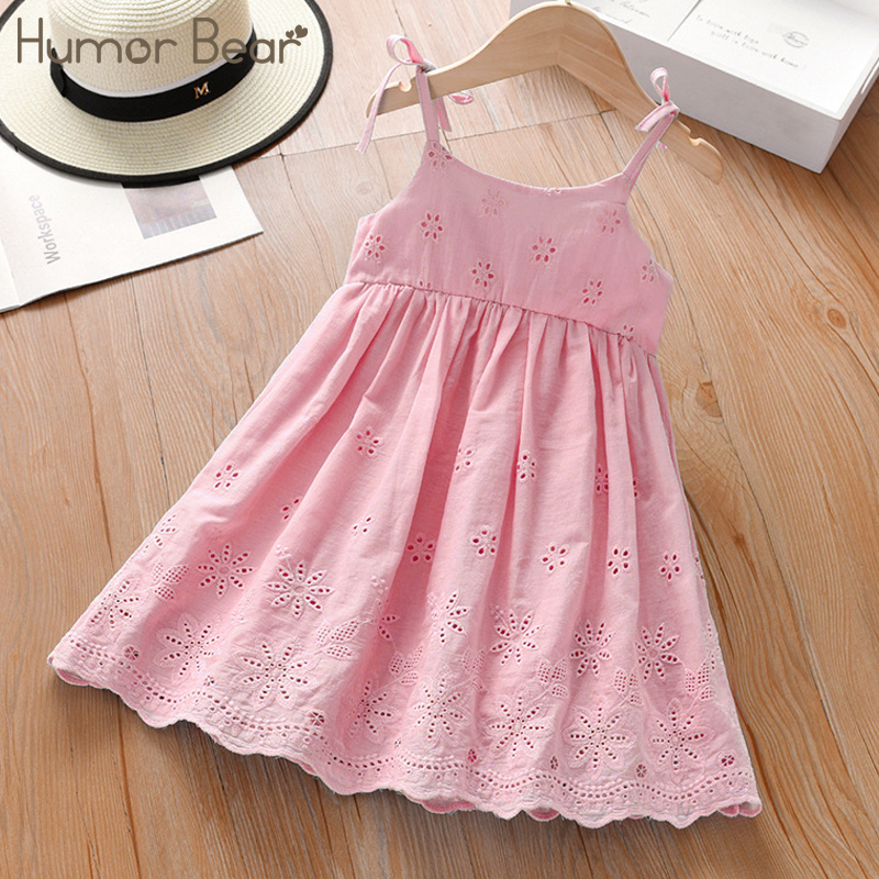 ZZOOI Humor Bear Girls Lace Dress Summer Children's Clothing Slip Dress Skirt Hollow out Princess Tutu Party Clothes ราคา 375 บาท*ส่งฟรี