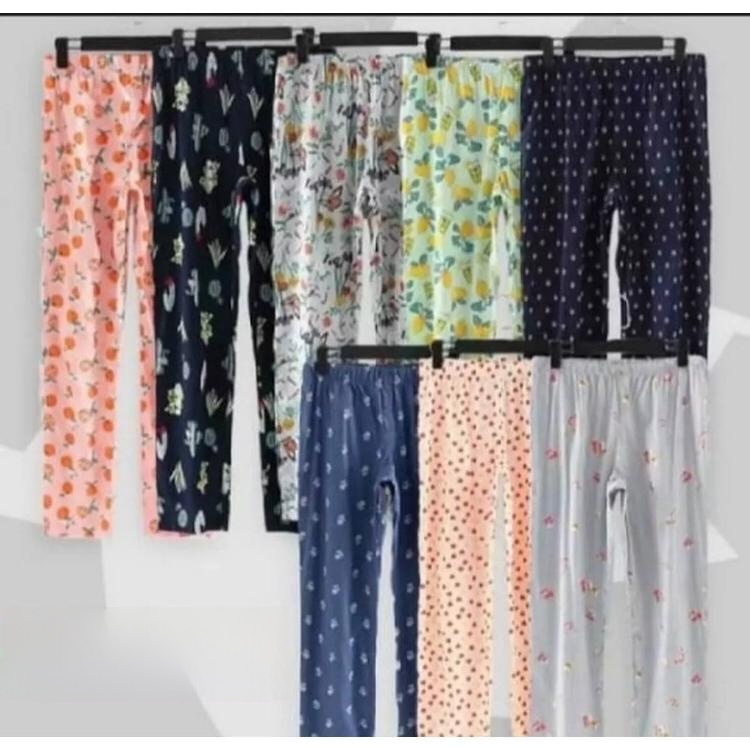 Unique Collection Pack of 5,3,2 Printed Summer Trousers for Women, Loose Fit, Jersey Fabric, Random Colors