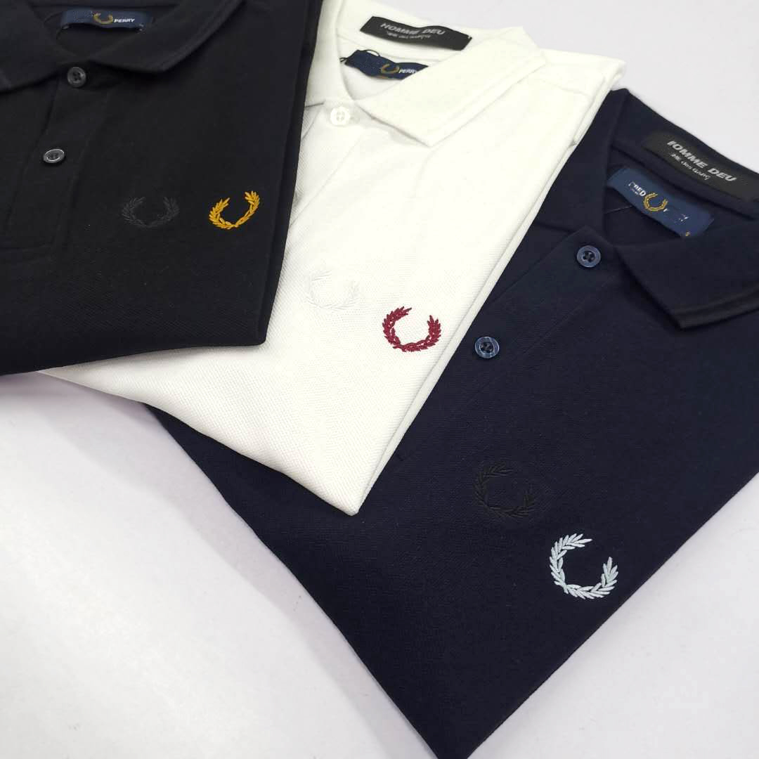 Fred Perry 2024 Lúa Mì Polo Áo Sơ Mi Cotton Xu Hướng Áo phông nam phong cách Hàn Quốc mới Chính Hãng