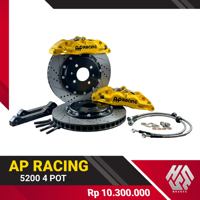BIG BRAKE KIT REM DISC BBK AP RACING 5200 INCLUDE BRAKET PNP&BRAIDED -Megavia Store Harga 13,040,000 rupiah*Gratis Ongkir