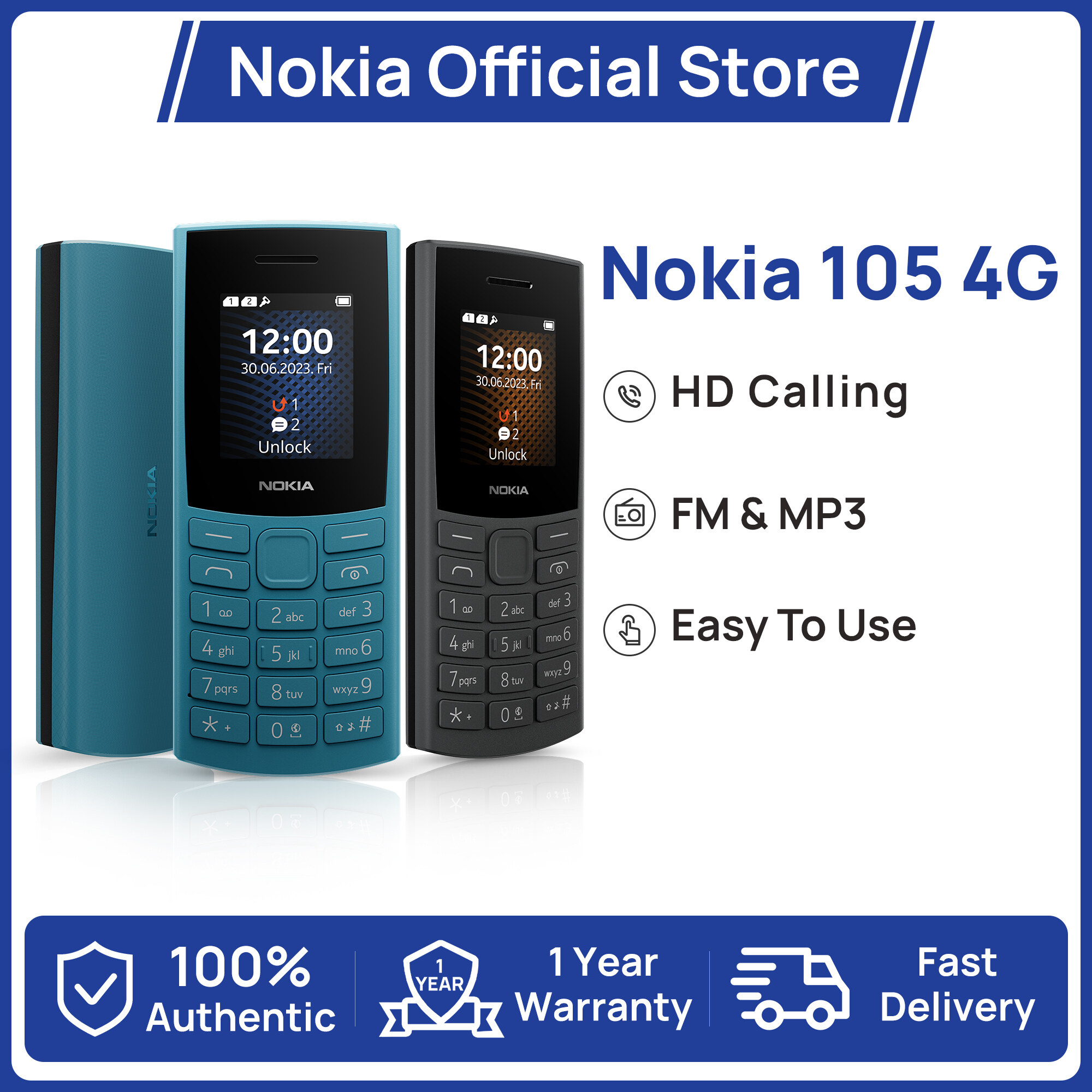 【Top Choice】HMD&Nokia 100/110/105C 2G Senior/Student essential Keypad Basic Phone FM Radio Long Standby No Online Games
