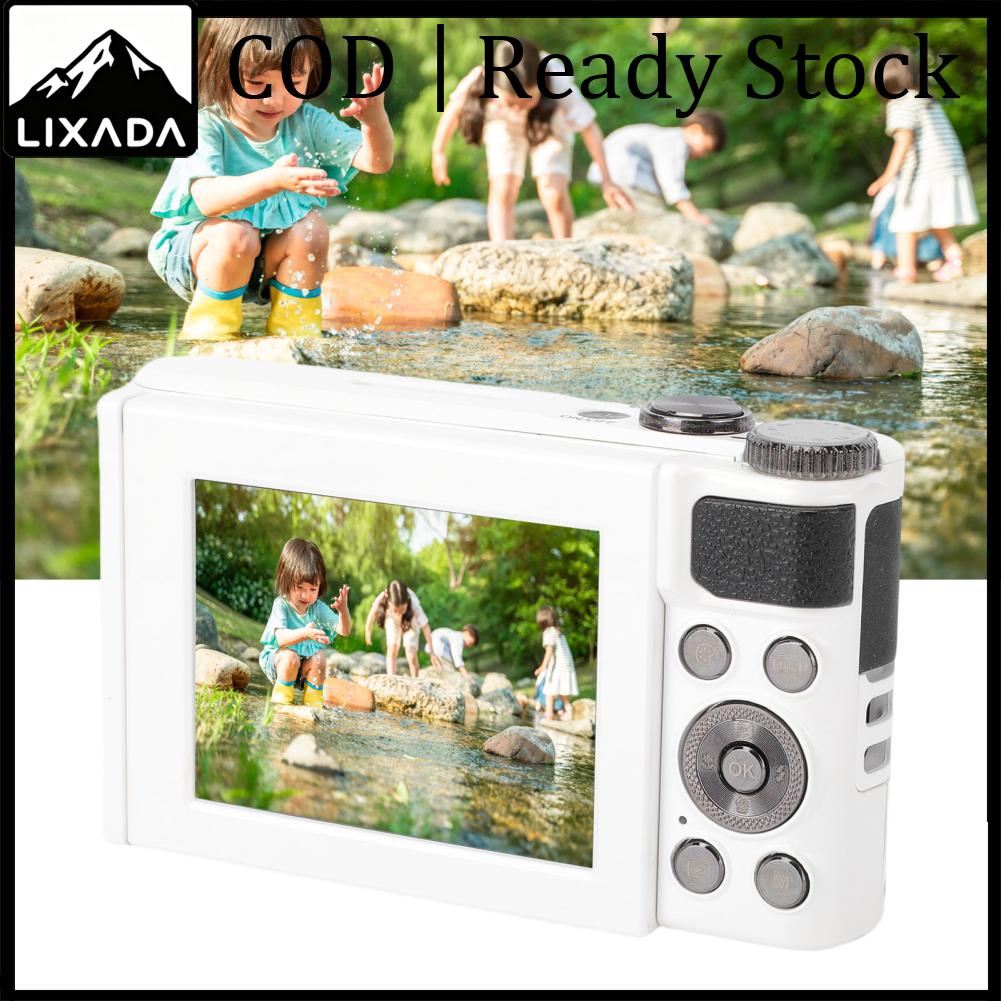 LIXADA กล้องดิจิตอล 4K พร้อมหน้าจอพลิก 2.88 นิ้ว การจดจำใบหน้า 56MP HD ซูมออปติคอล 10x กล้องซูมดิจิตอล 6x พร้อมแฟลชสำหรับการถ่ายภาพ ราคา 2,978 บาท*ส่งฟรี