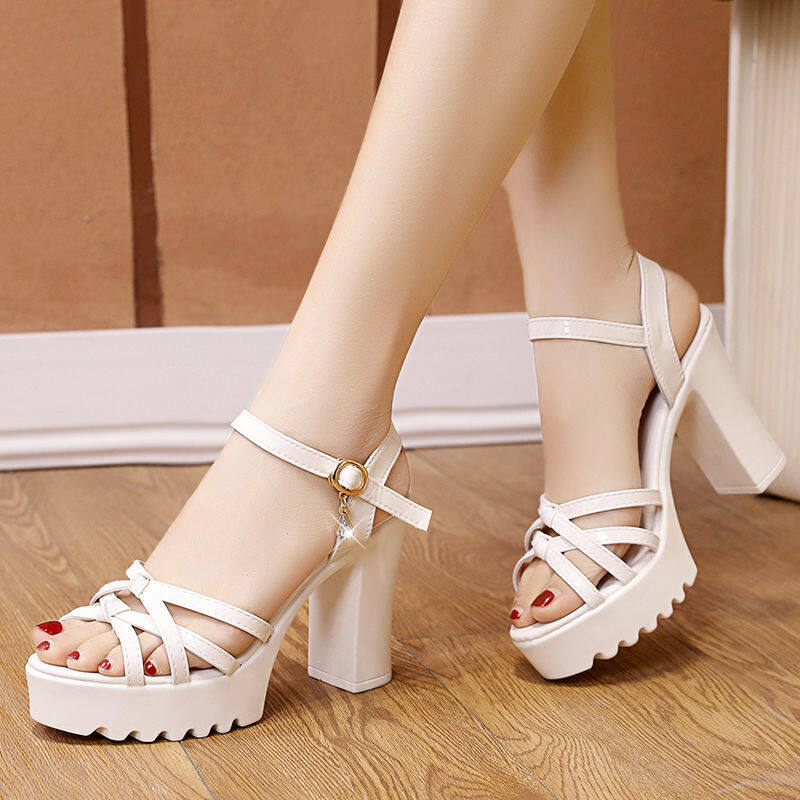 Korean High Heel Sandals For Women Black Shoes For Women Chunky Heel Sandals ☀0314x - 2