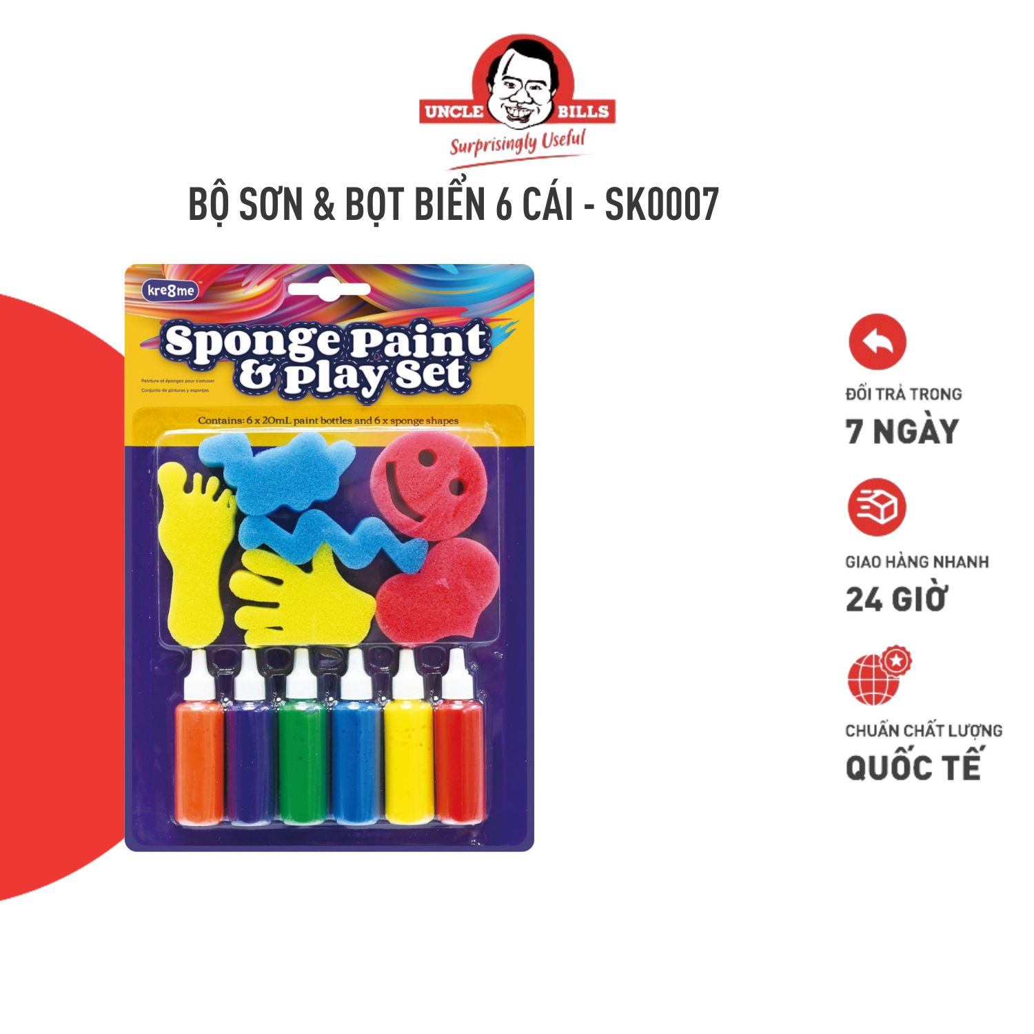 Bộ sơn và 6 miếng bọt biển uncle bills sk0007