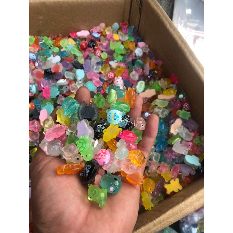  Combo 50 Túi mù phát sáng chủ đề động vật hoa quả lẫn lộn - charm phát sáng trong túi mù hình ngẫu nhiên 