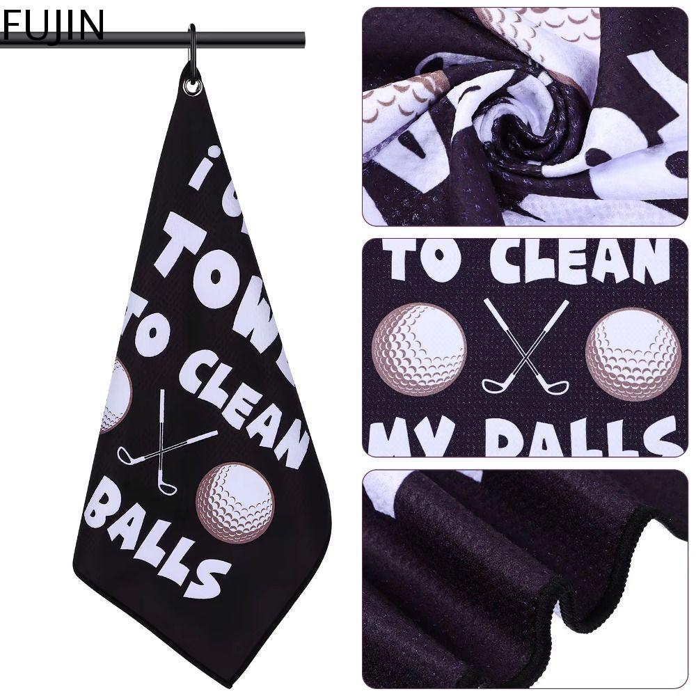 FUJIN In màu Khăn Golf Siêu thấm hút Dụng cụ hỗ trợ đào tạo Dụng cụ làm sạch golf Đa chức năng Có móc treo Khăn khô cho người chơi golf Sân Golf