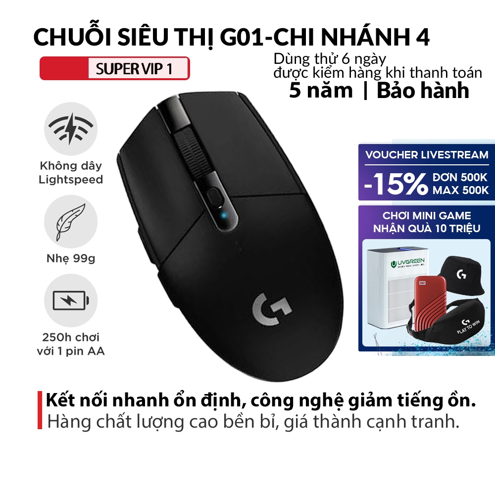 Chuột không dây logitech g304 12000dpi - hàng oem , bảo hành 5 năm hàng tuồn công ty